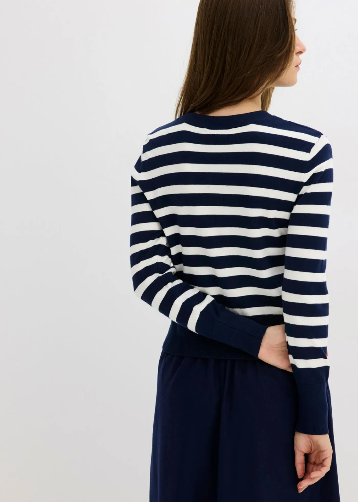 Online Cárdigan de punto fino con rayas Mujer Jerséis|Ropa De Punto