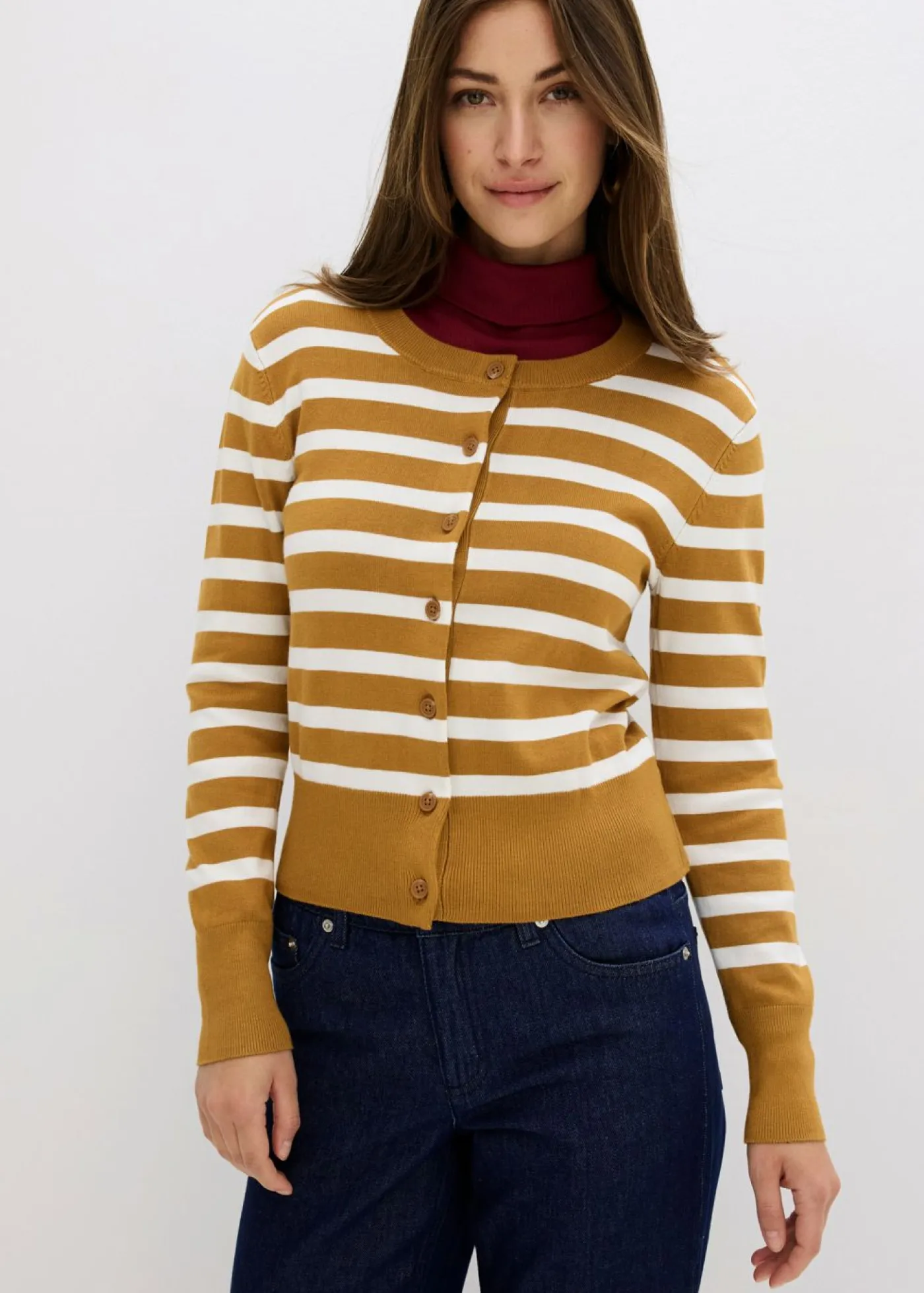 Best Cárdigan de punto fino con rayas Mujer Jerséis|Ropa De Punto