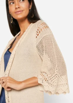 Best Cárdigan largo de ajour Mujer Jerséis|Ropa De Punto