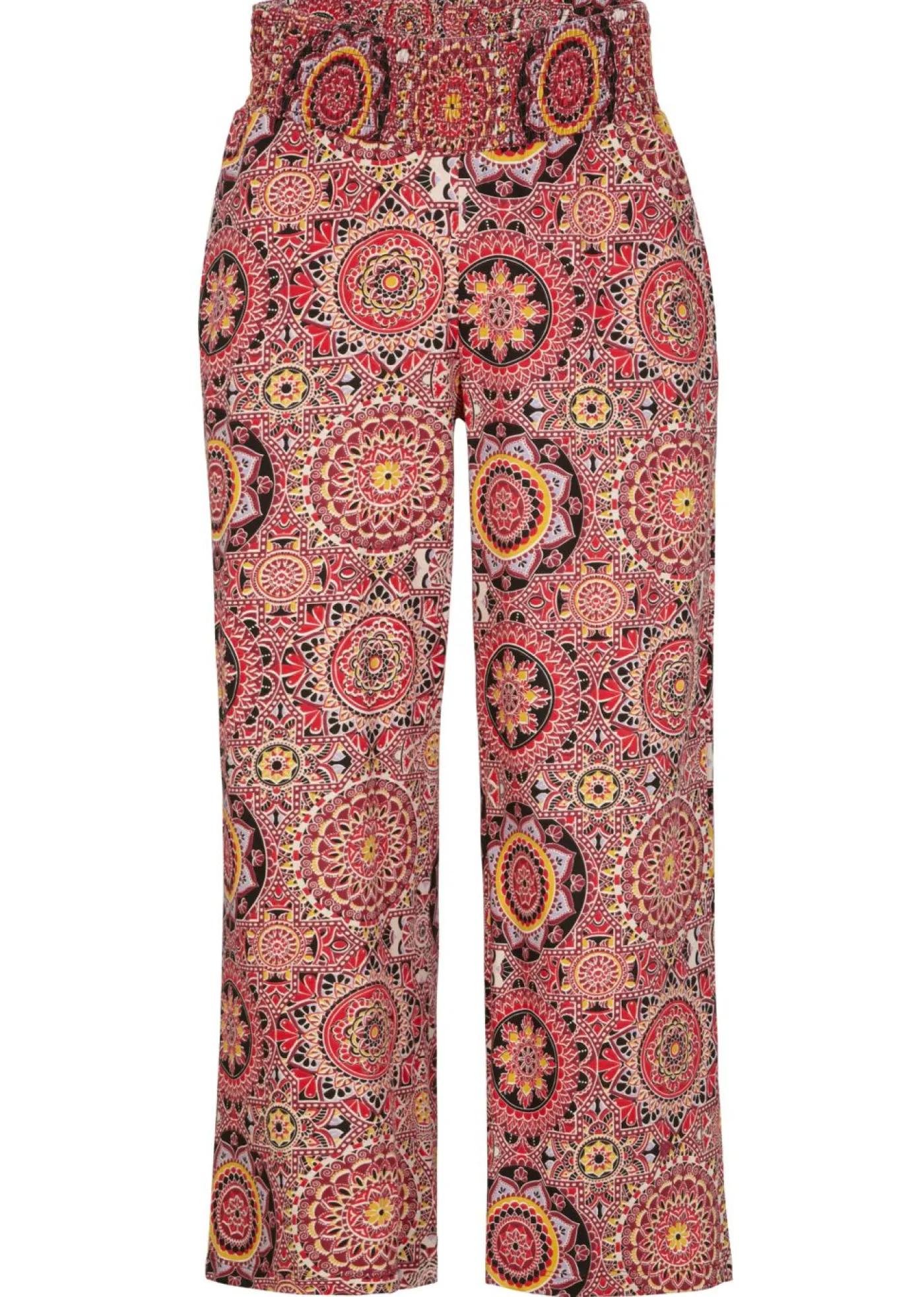 Clearance Culotte ancho capri de punto con cinturilla ancha de nido de abeja Mujer Pantalones