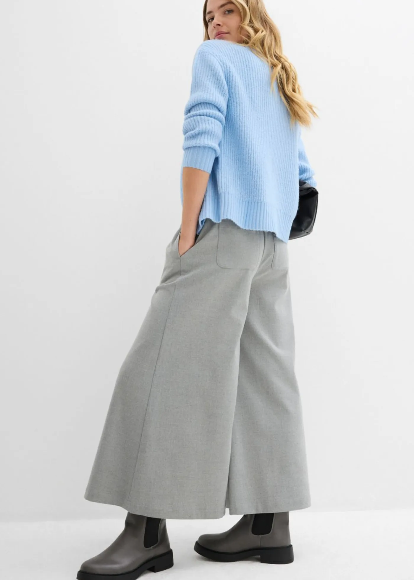 Best Culotte con aspecto de lana Mujer Pantalones