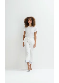 Hot Culotte de lino con cinturón (conjunto de 2 piezas) Mujer Premium|Pantalones