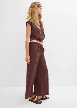 Best Culotte de mezcla de viscosa fluida Mujer Pantalones