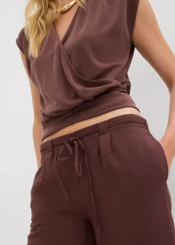 Best Culotte de mezcla de viscosa fluida Mujer Pantalones