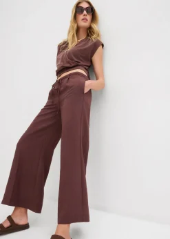 Best Culotte de mezcla de viscosa fluida Mujer Pantalones