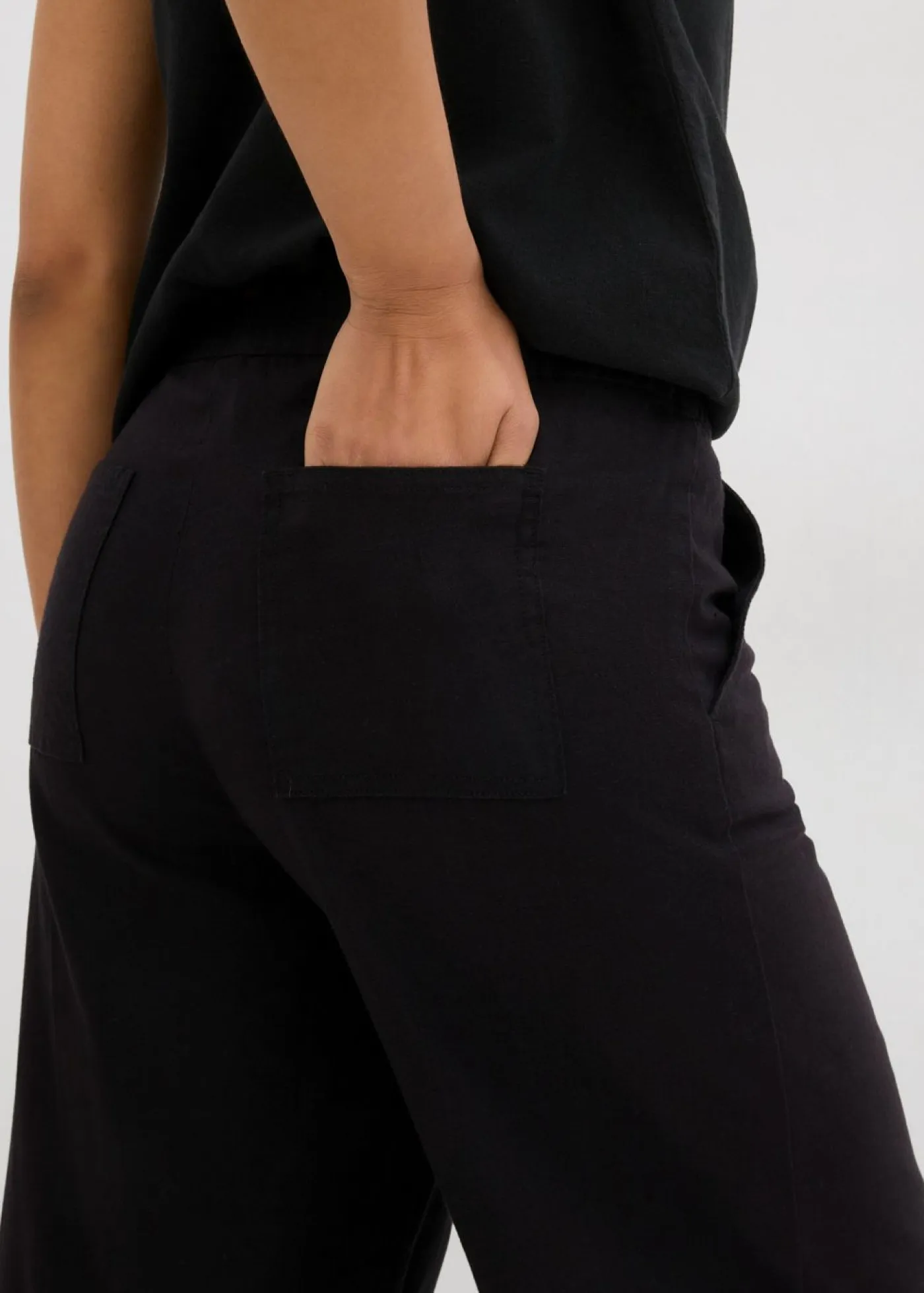 Best Culotte de mezcla de viscosa con cinturilla elástica Mujer Esenciales|Pantalones