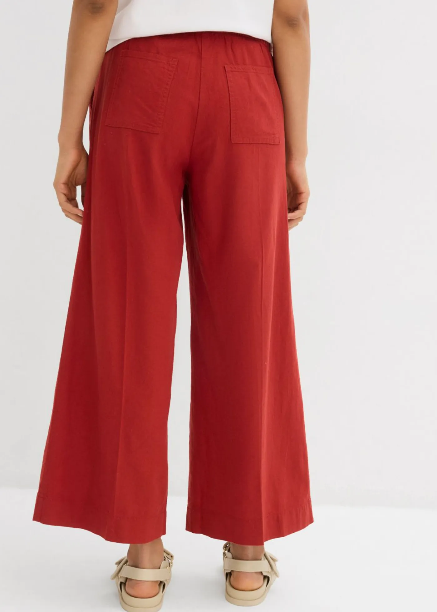 Sale Culotte de mezcla de viscosa con cinturilla elástica Mujer Esenciales|Pantalones