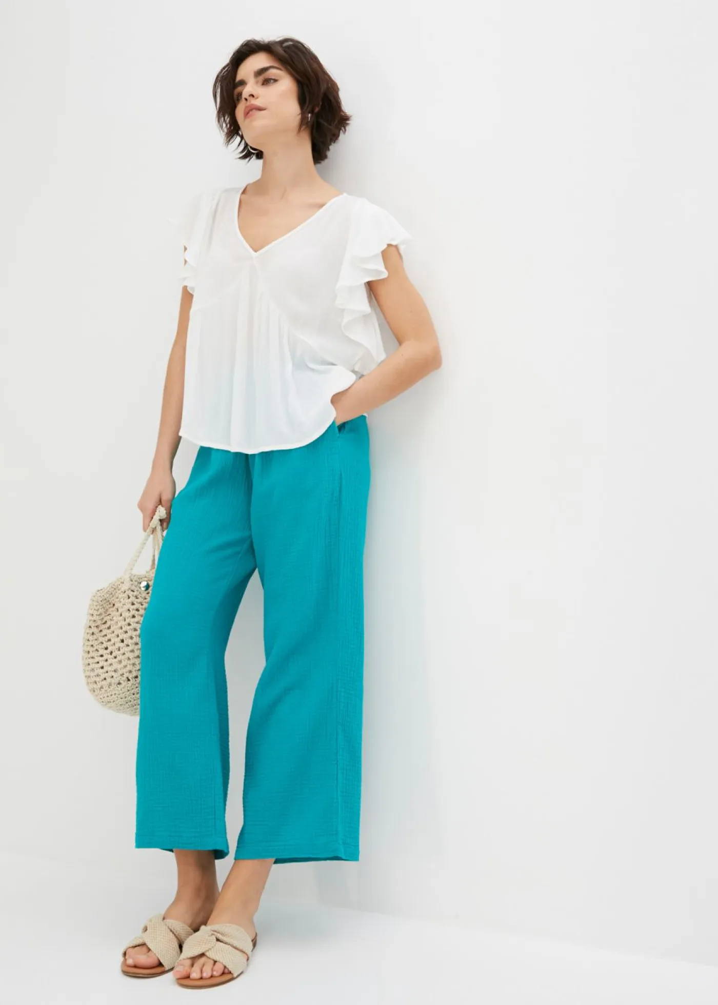 Sale Culotte de muselina de algodón Mujer Pantalones