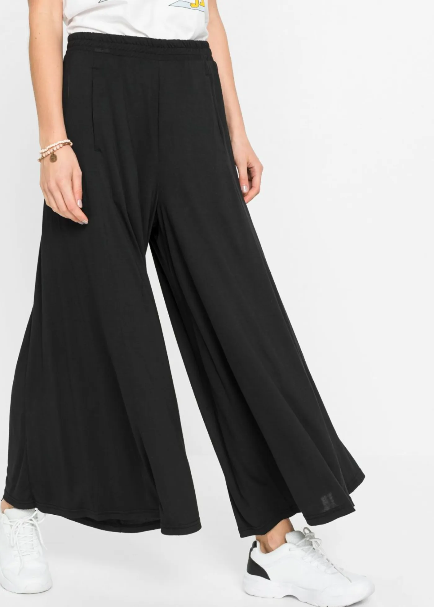 Clearance Culotte de punto con pierna ancha Mujer Pantalones|Novedades