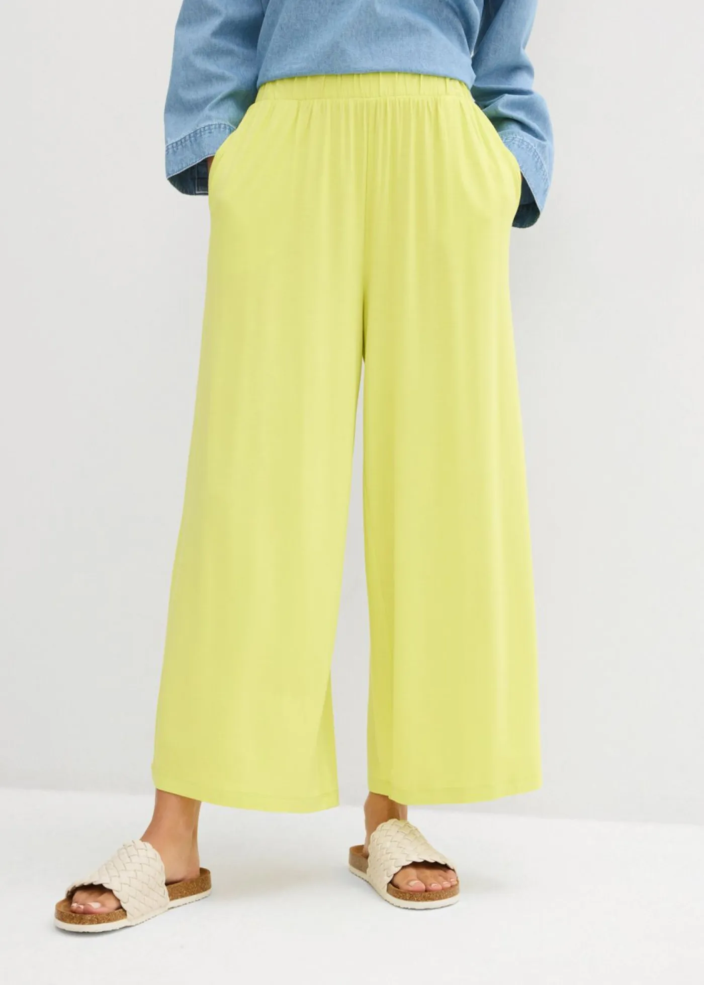 Best Culotte de viscosa fluida Mujer Básicos|Pantalones