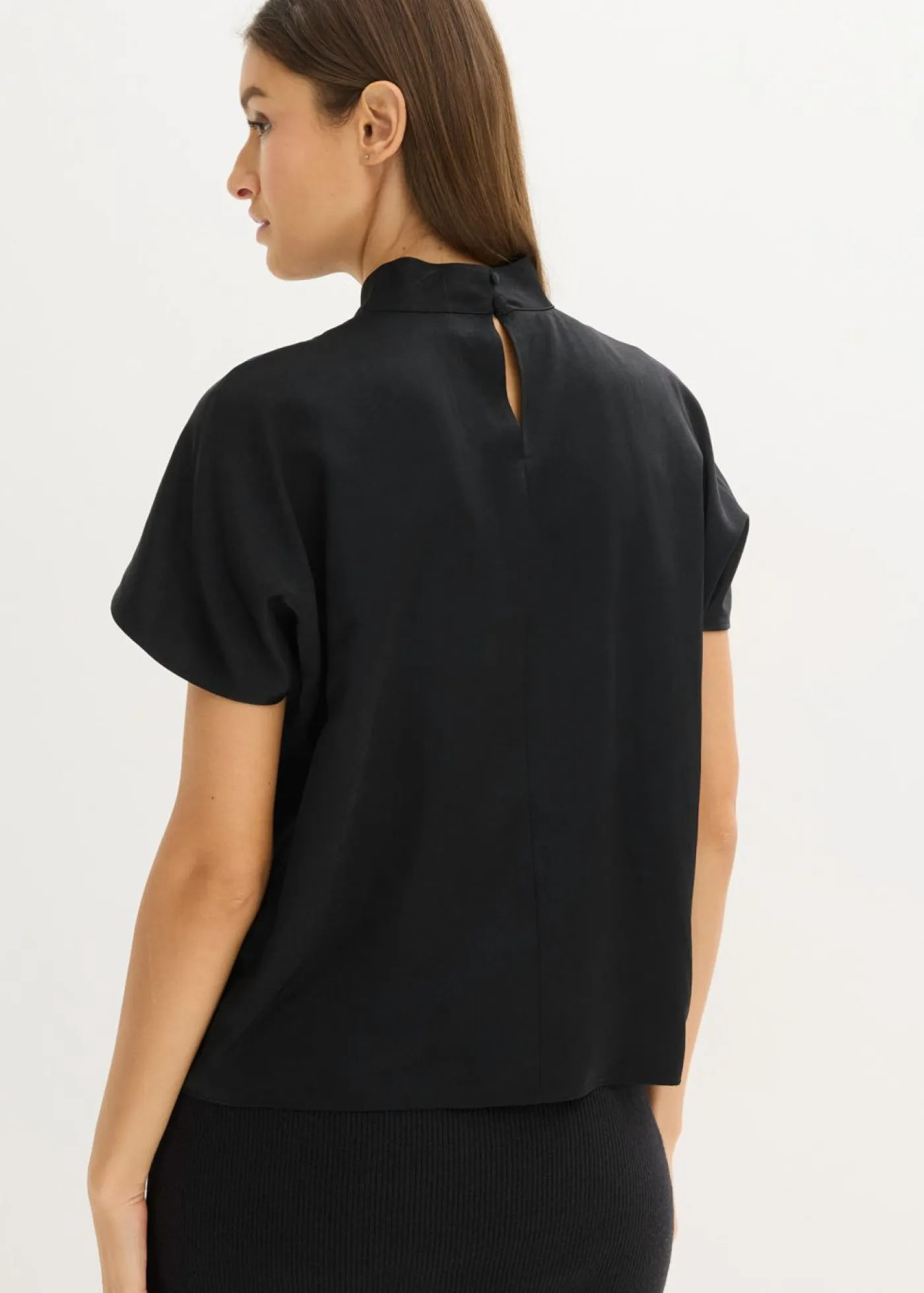 Outlet Elegante blusa de manga corta de satén brillante Mujer Camisas Y Blusas