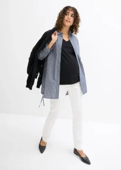 Hot Elegantes pantalones premamá de pierna recta confeccionados en una mezcla de algodón agradable para la piel Mujer Premamá