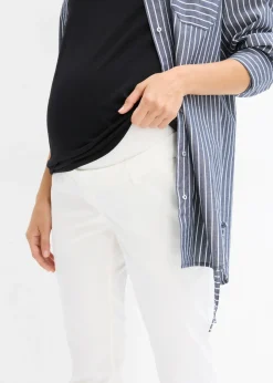 Hot Elegantes pantalones premamá de pierna recta confeccionados en una mezcla de algodón agradable para la piel Mujer Premamá