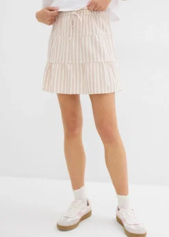 Best Falda de capas de mezcla vaporosa de lino Mujer Faldas