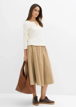 Clearance Falda de pana de mezcla de algodón Mujer Faldas