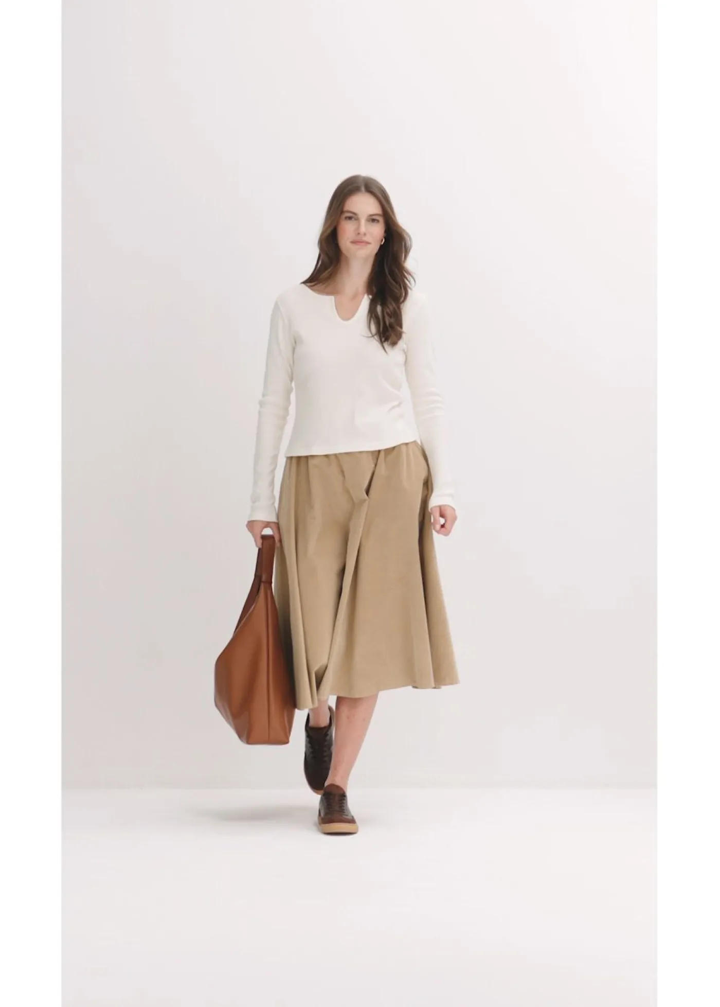 Clearance Falda de pana de mezcla de algodón Mujer Faldas