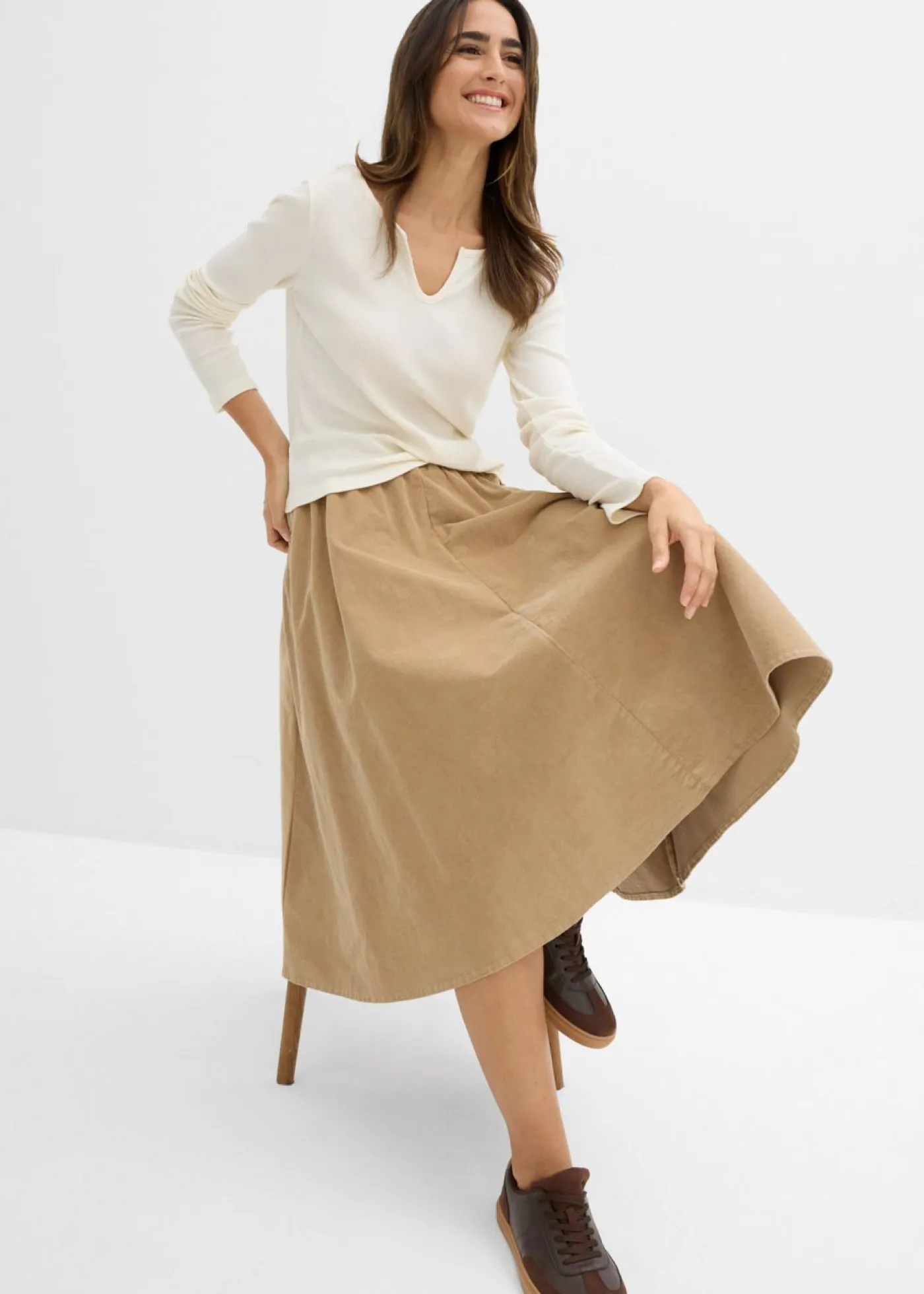 Clearance Falda de pana de mezcla de algodón Mujer Faldas