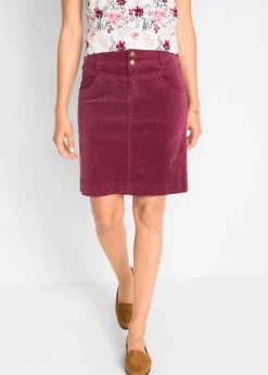 New Falda de pana elástica Mujer Faldas
