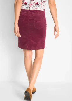 New Falda de pana elástica Mujer Faldas
