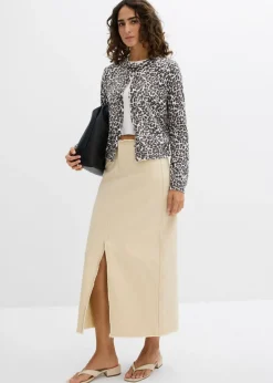 Hot Falda de sarga con flecos Mujer Faldas