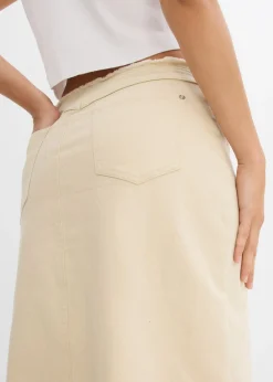 Hot Falda de sarga con flecos Mujer Faldas