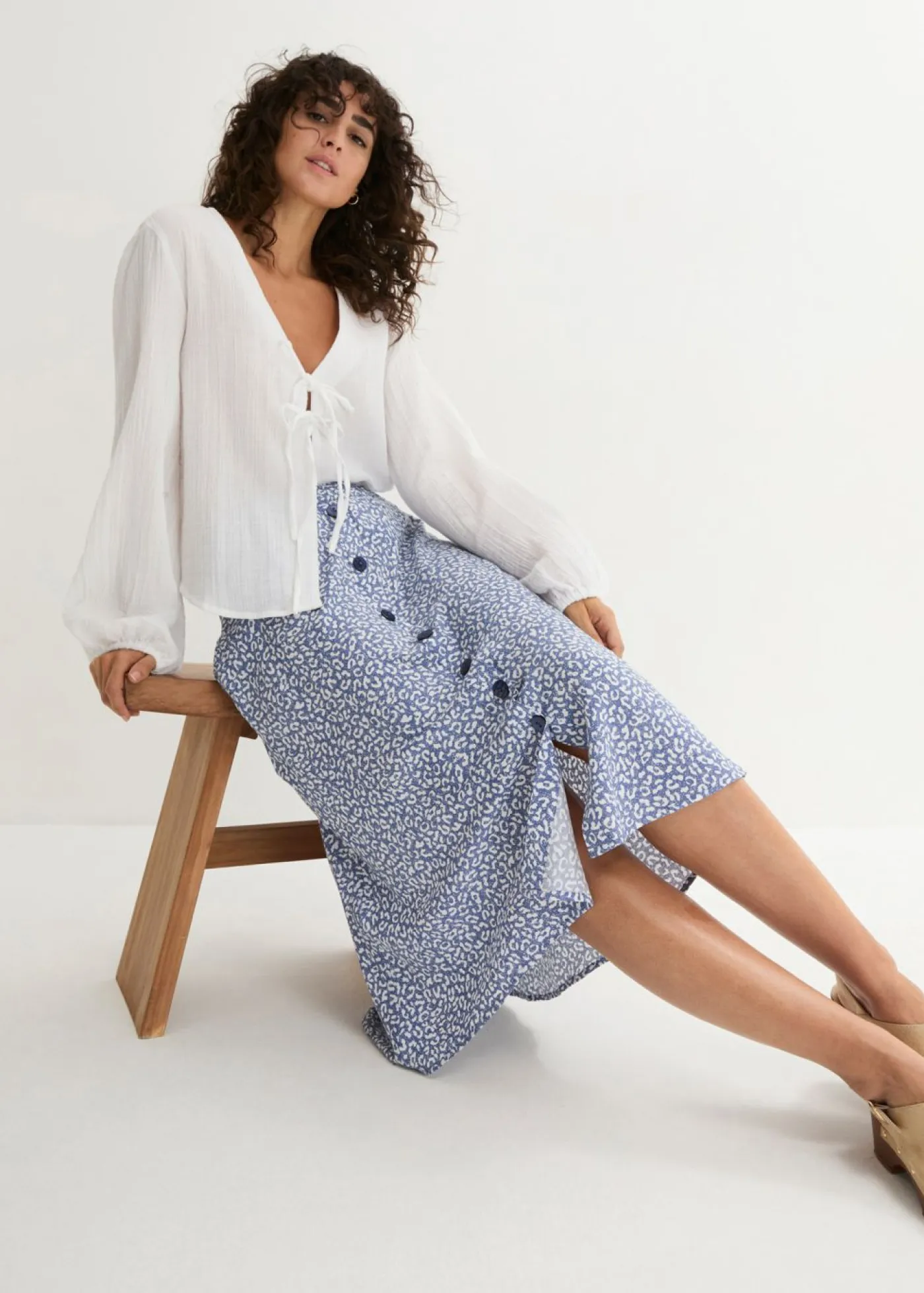 New Falda de viscosa hasta la rodilla con bolsillos y cintura cómoda Mujer Faldas