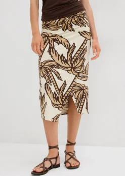 Clearance Falda estampada de punto de mezcla de viscosa suave Mujer Faldas
