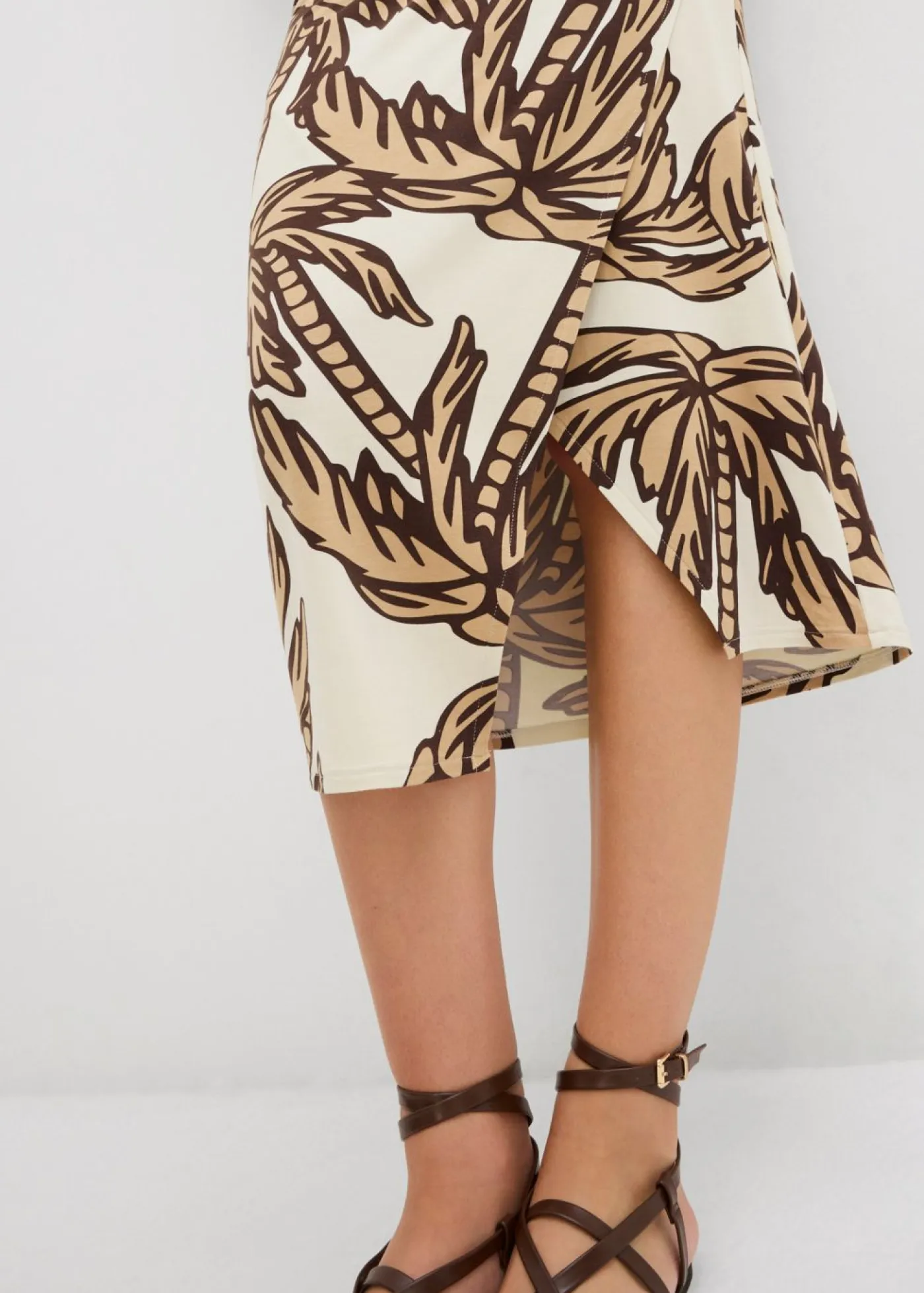 Clearance Falda estampada de punto de mezcla de viscosa suave Mujer Faldas