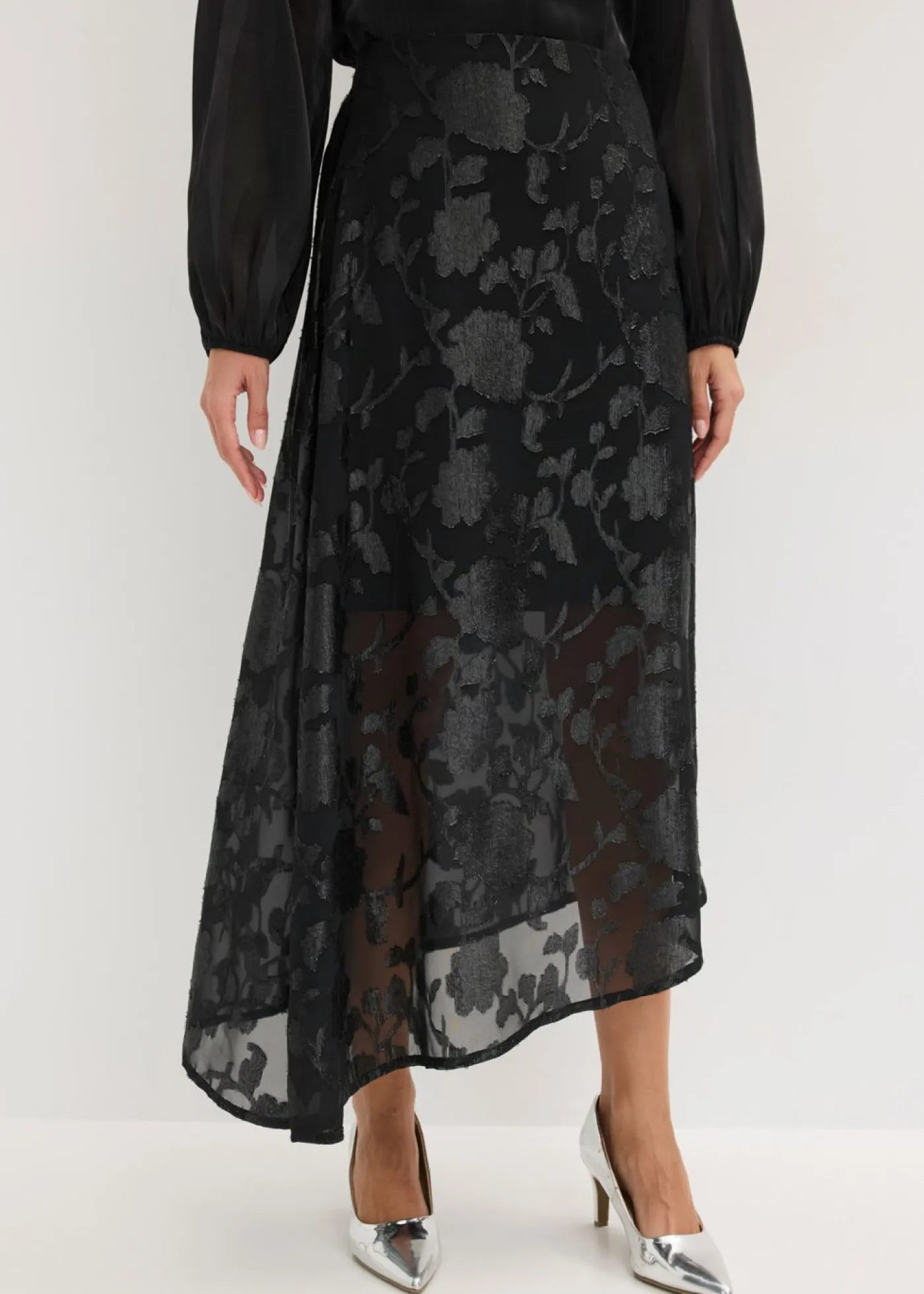 Online Falda larga con dobladillo asimétrico Mujer Faldas|Ropa Elegante