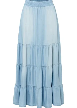 Outlet Falda larga de capas de TENCEL鈩 Mujer Faldas