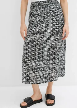 Sale Falda larga de viscosa arrugada Mujer Conjuntos De Ropa|Faldas