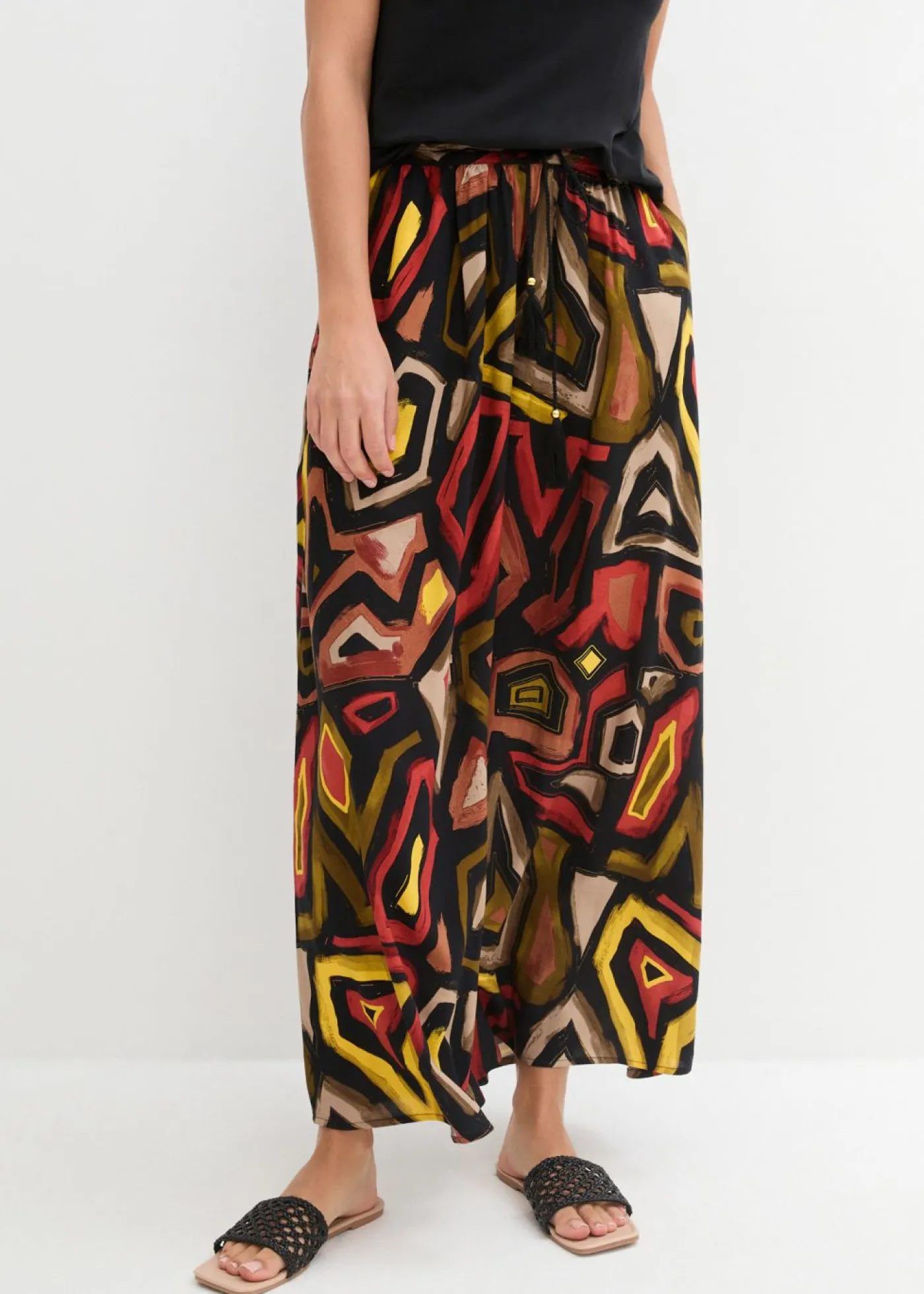 Sale Falda larga de viscosa fluida Mujer Faldas|Novedades