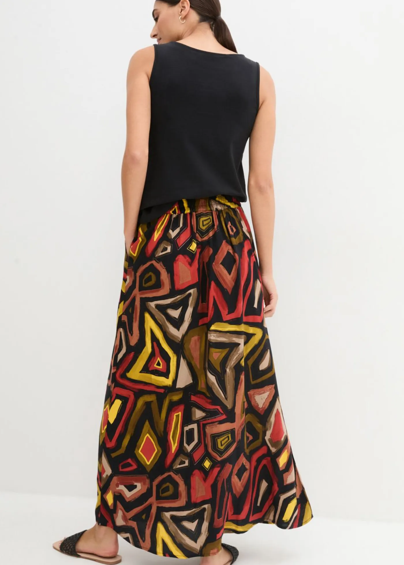 Sale Falda larga de viscosa fluida Mujer Faldas|Novedades