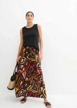 Sale Falda larga de viscosa fluida Mujer Faldas|Novedades