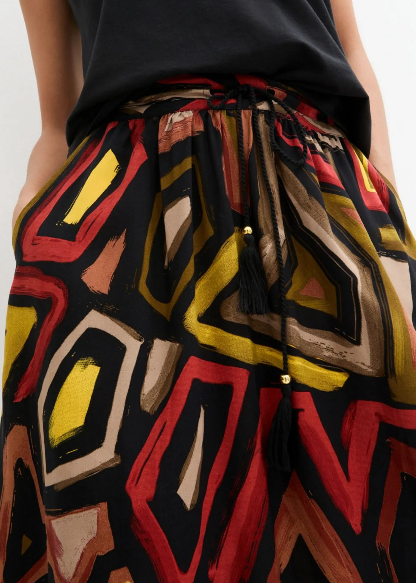 Sale Falda larga de viscosa fluida Mujer Faldas|Novedades