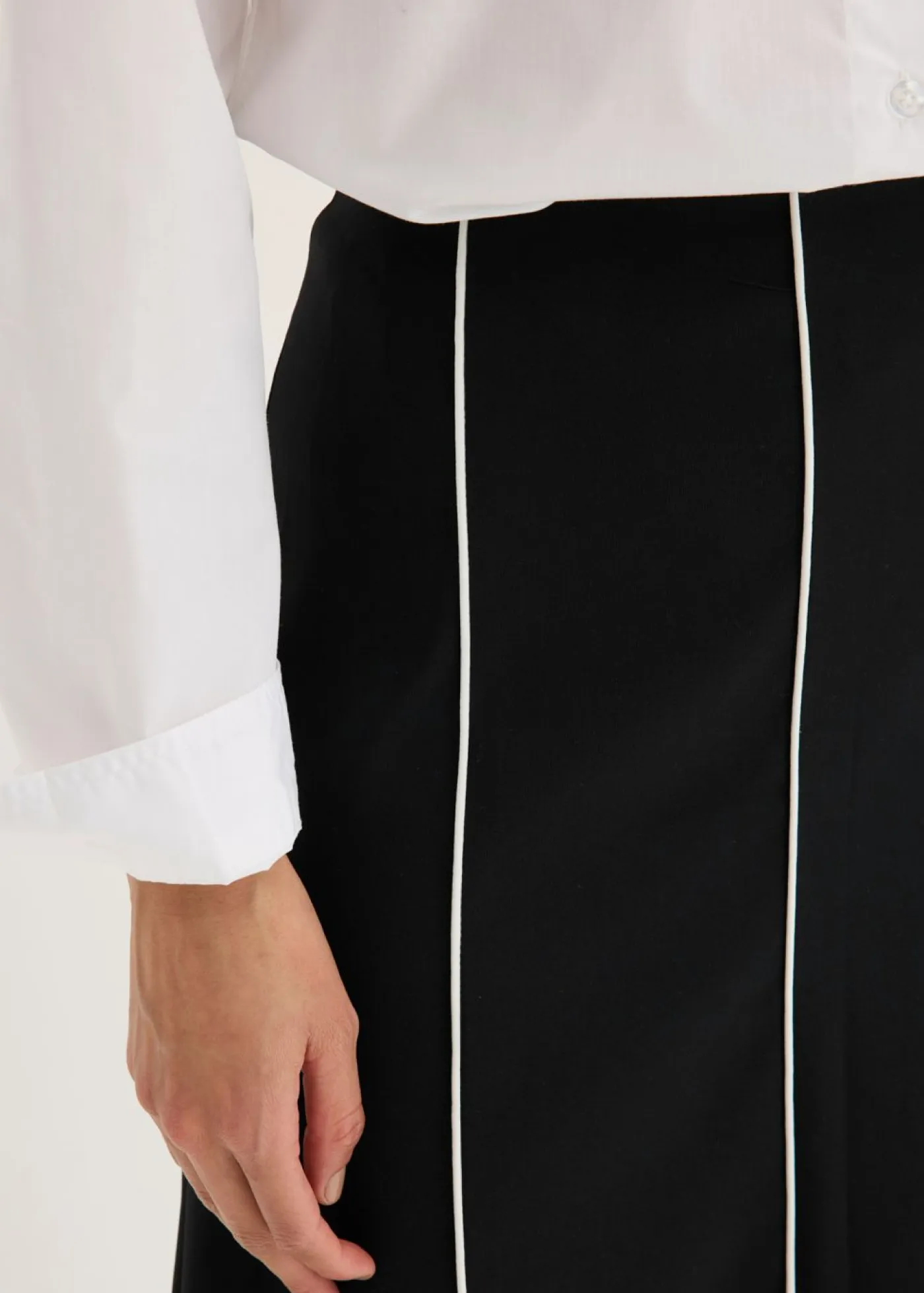 Outlet Falda larga elástica de bengalina Mujer Faldas
