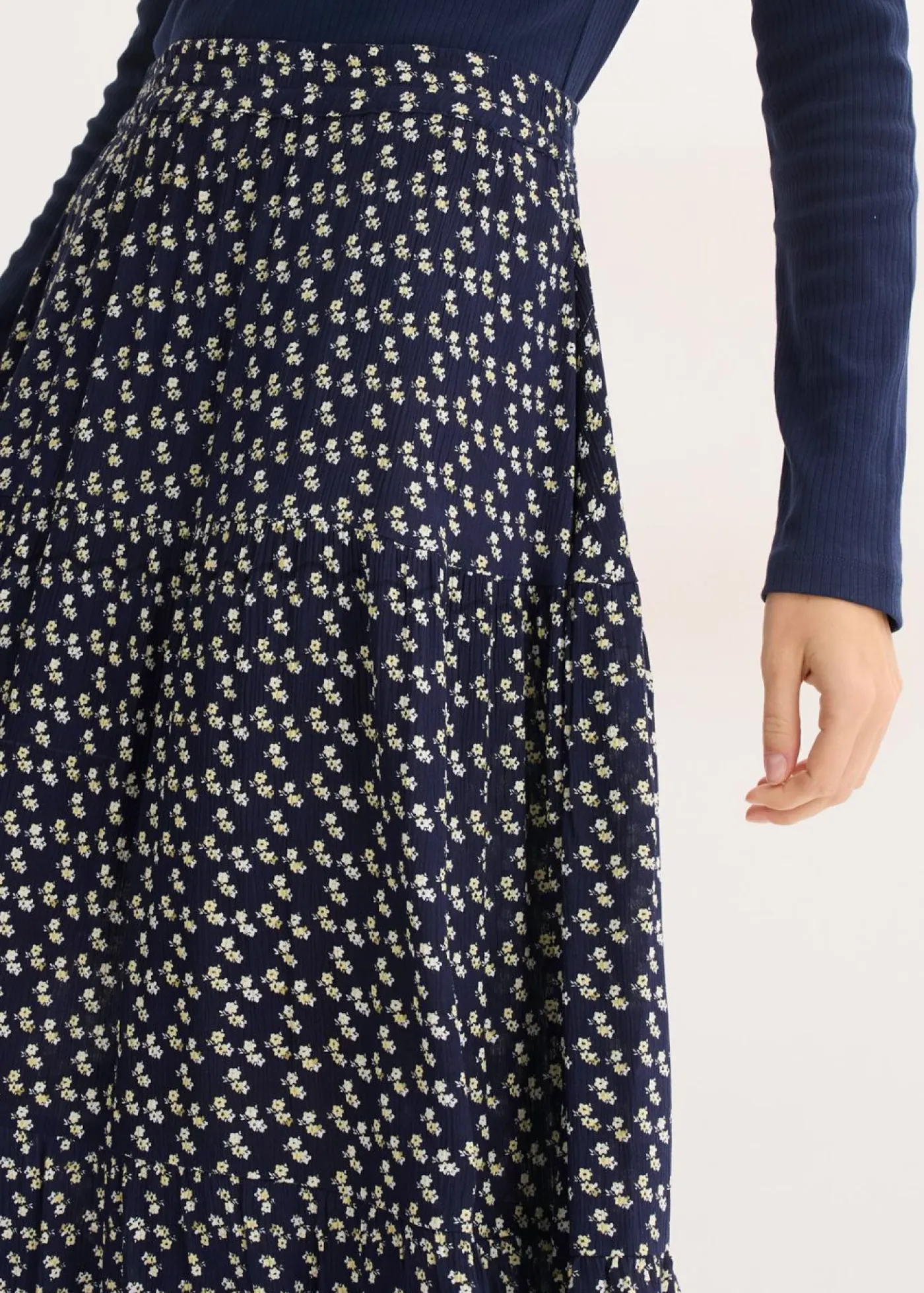Best Falda maxi a capas con viscosa estructurada Mujer Faldas|Novedades