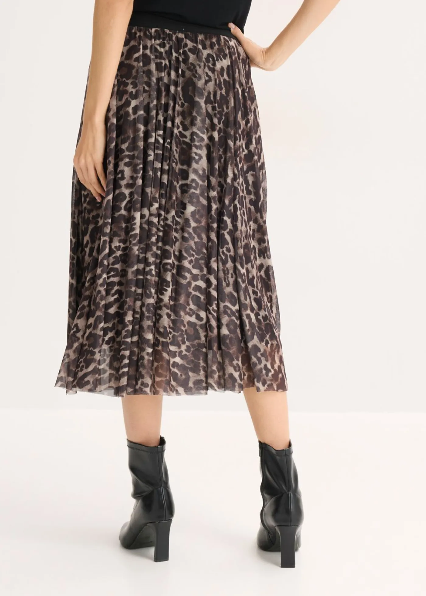 Sale Falda midi acampanada con malla Mujer Faldas|Novedades