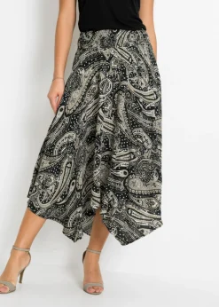 Falda midi asimétrica de viscosa pura Mujer Faldas