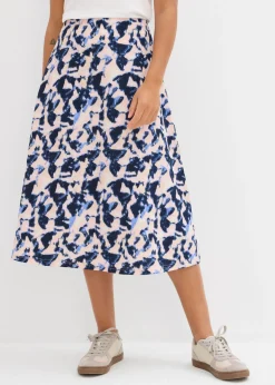 Falda midi con corte ancho Mujer Faldas