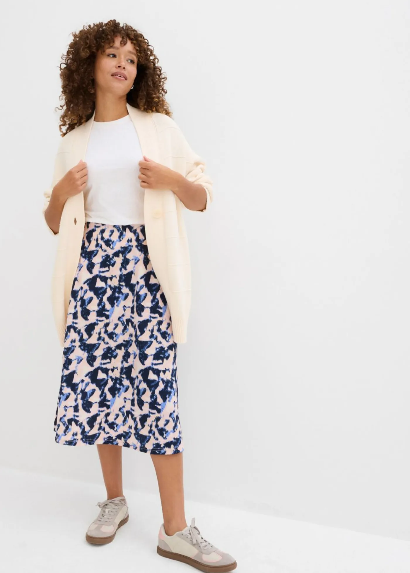 Falda midi con corte ancho Mujer Faldas