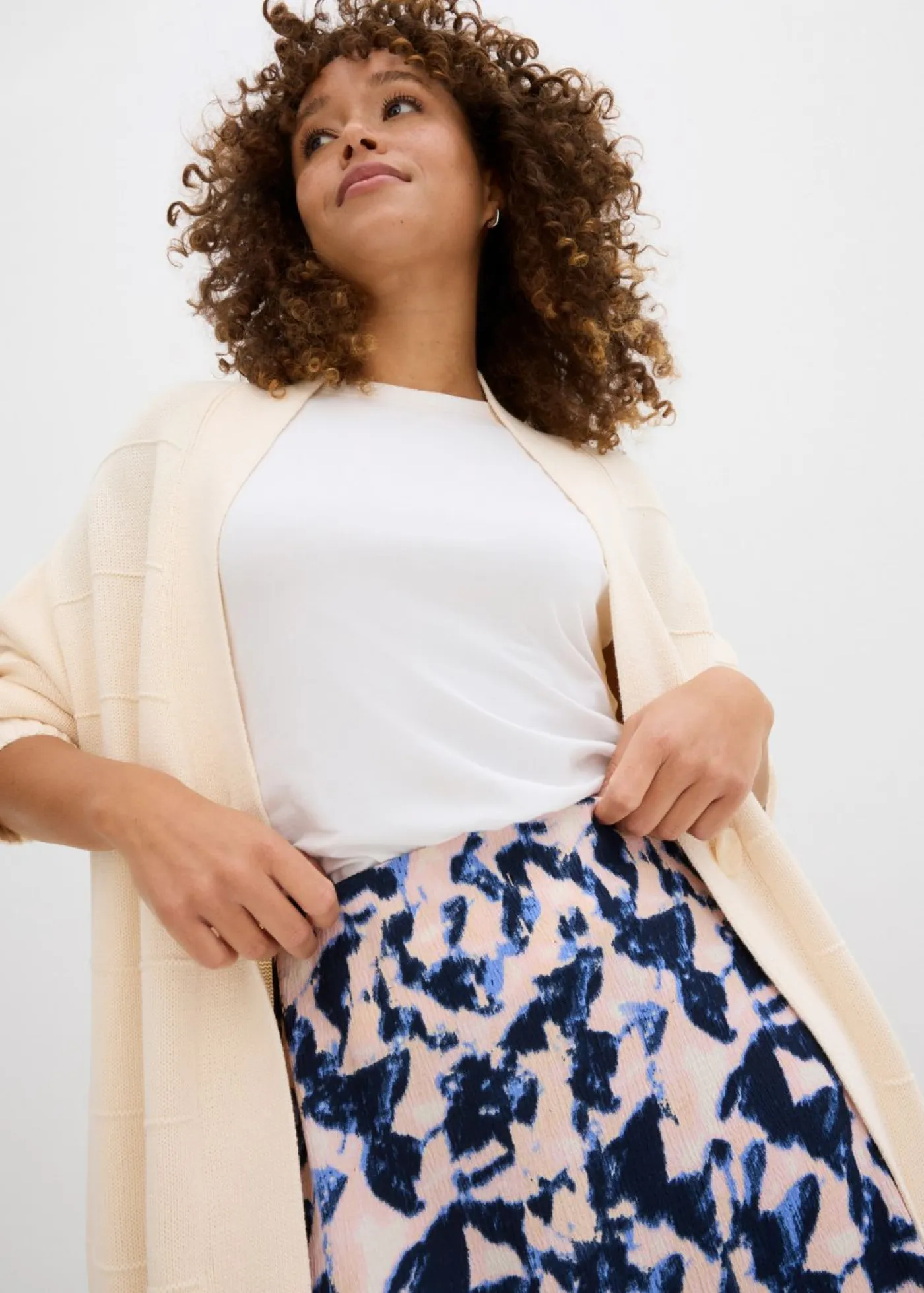 Falda midi con corte ancho Mujer Faldas