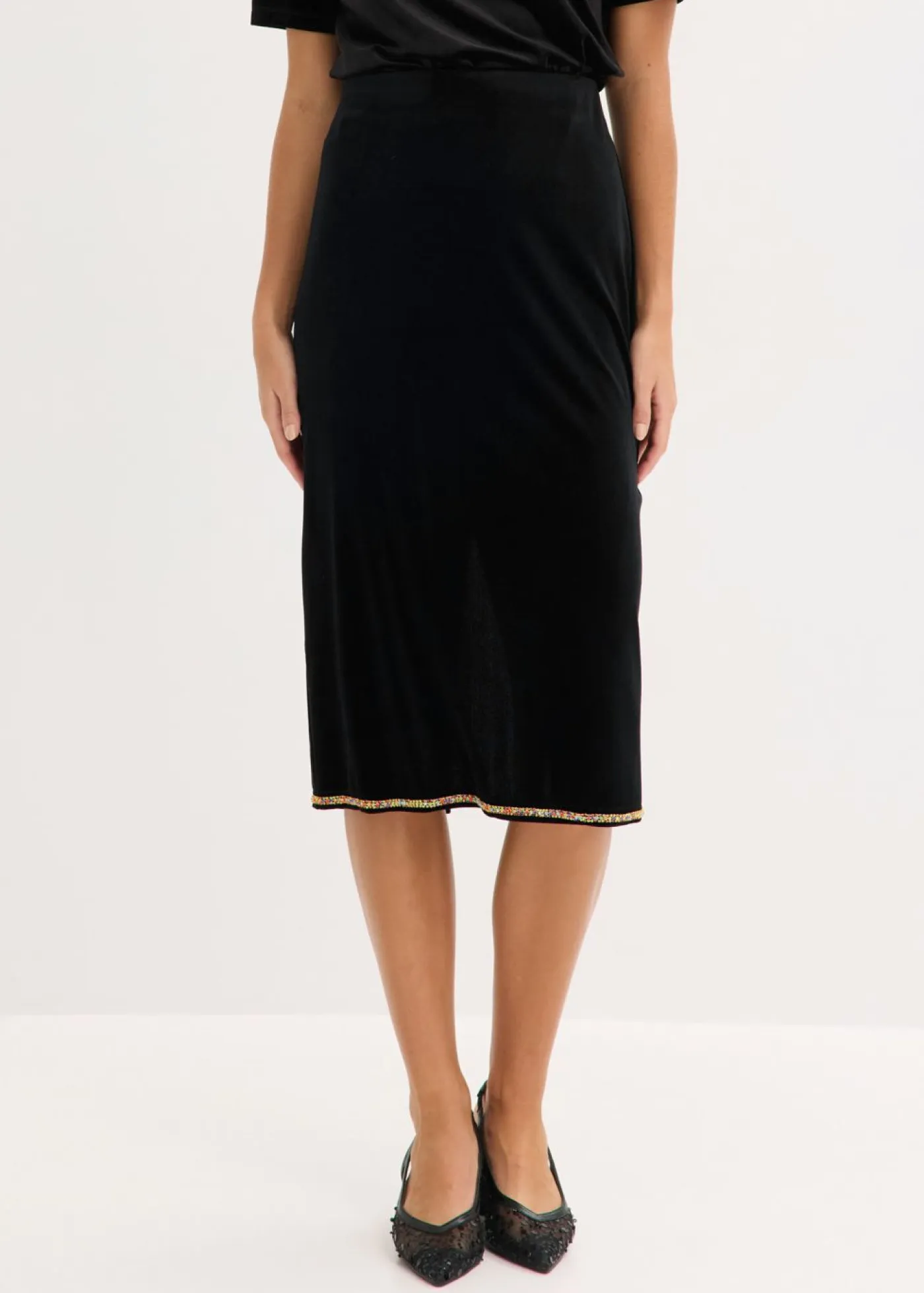 Best Falda midi con piedras brillantes Mujer Faldas