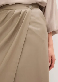 Hot Falda midi cruzada de piel sintética Mujer Faldas