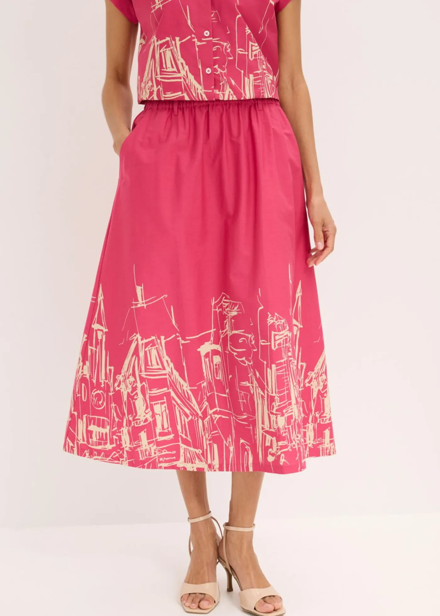 Discount Falda midi de algodón orgánico puro Mujer Faldas
