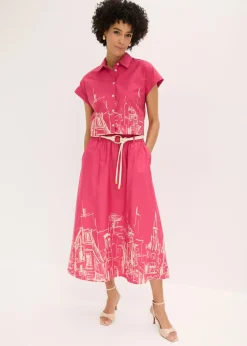 Discount Falda midi de algodón orgánico puro Mujer Faldas