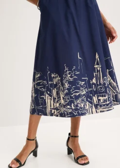 Outlet Falda midi de algodón orgánico puro Mujer Faldas