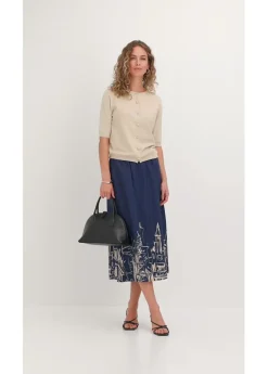 Outlet Falda midi de algodón orgánico puro Mujer Faldas