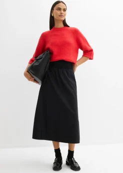 Online Falda midi de algodón puro Mujer Esenciales|Faldas