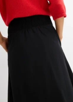 Online Falda midi de algodón puro Mujer Esenciales|Faldas